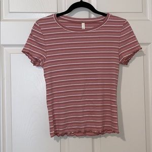 Stripped Ribbed Crop Top